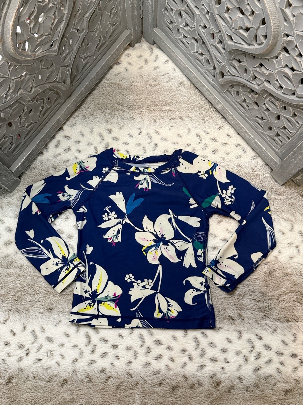 Tea Collection long sleeve rashguard girls 5T tropical floral summer vacation